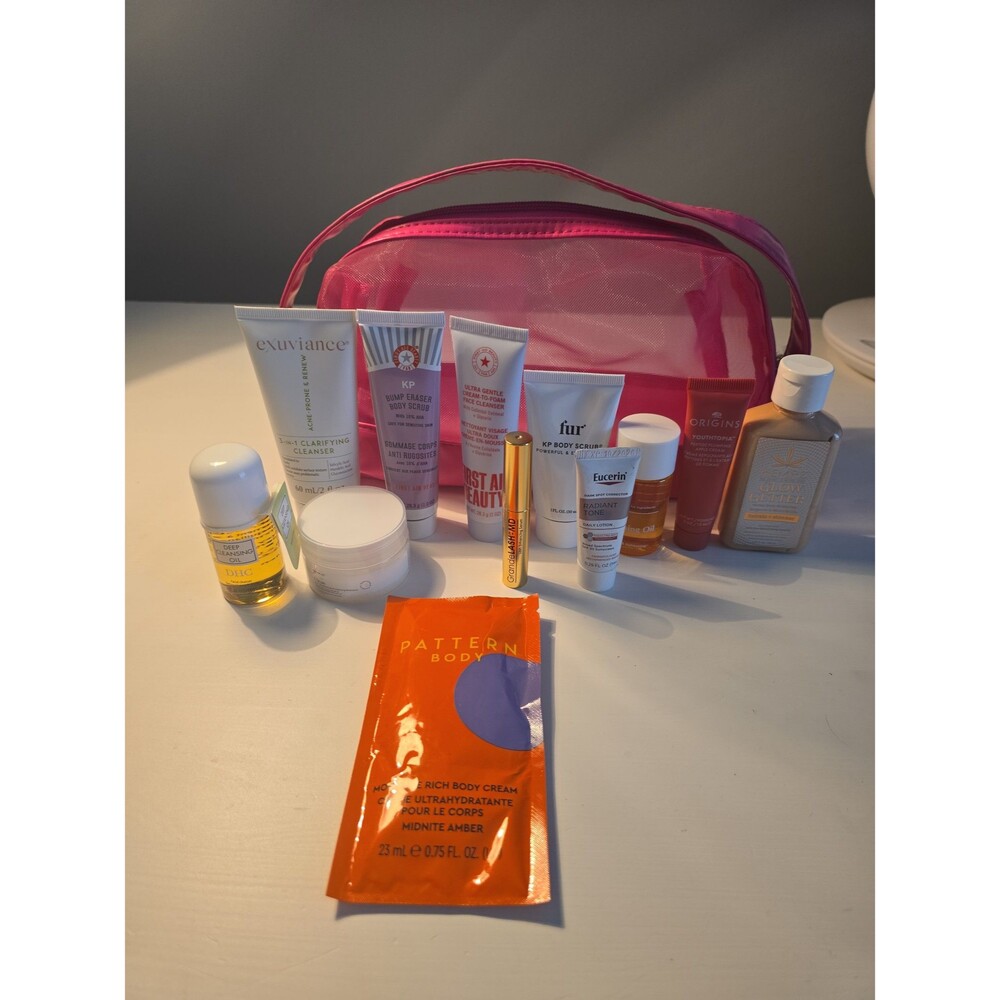 Beauty Skincare & Hair Travel Set with Cosmetic Bag NEW
